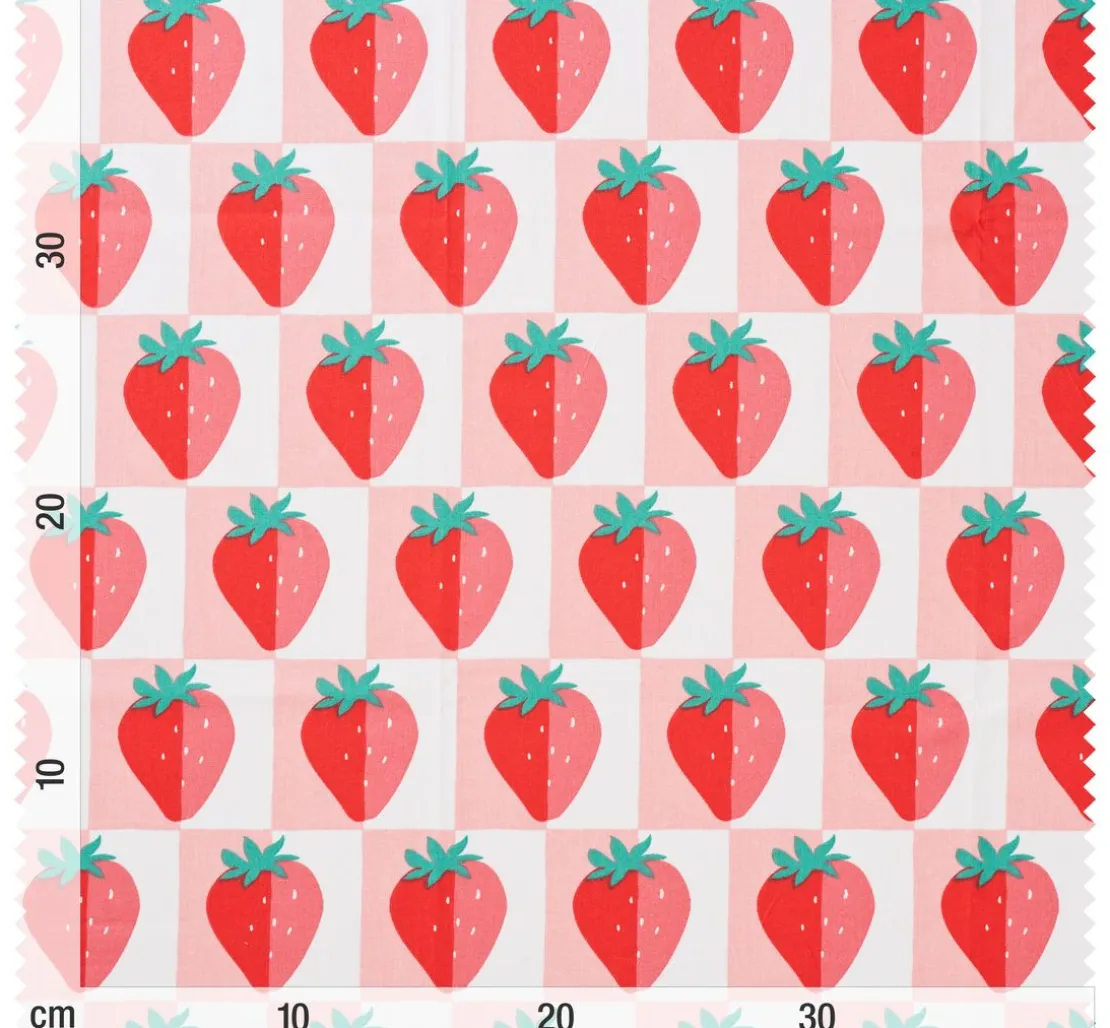 Baumwoll-Stoff "Erdbeeren"