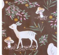 Baumwoll-Stoff "Rehe und Pilze"