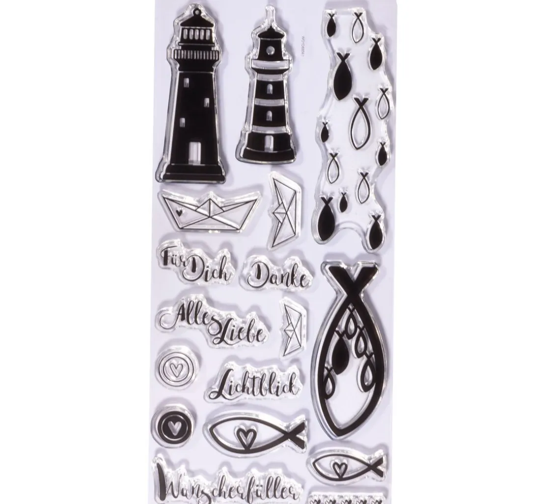 Clear Stamps "Leuchtturm, Fische & Co"