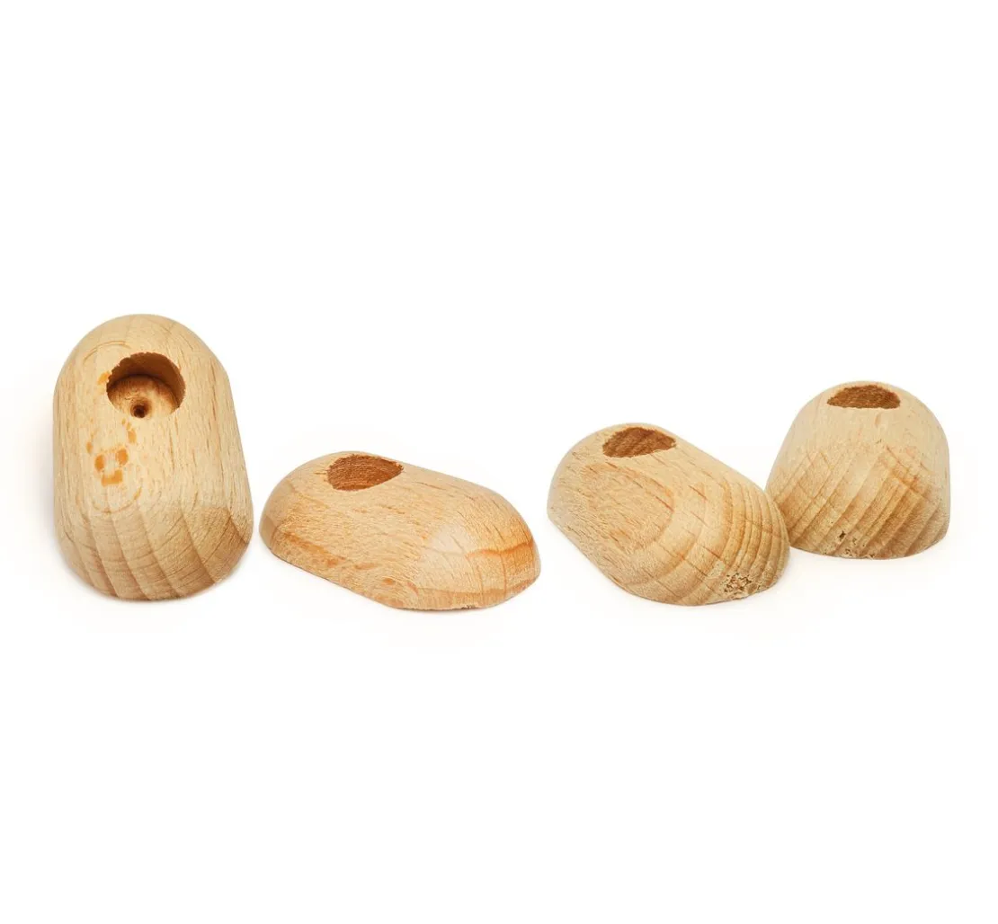 Clownfüße aus Holz, 4 Stück