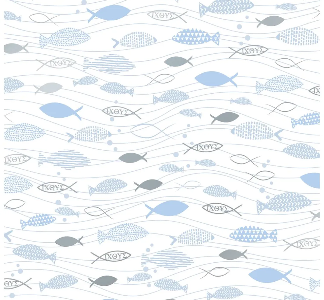 Designkarton "Hotfoil", Fischschwarm