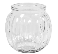 Glasvase mit Rillen