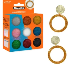 Glitzerpulver Farbset, 9 Tigel
