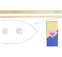Holz-Laternenstab inkl. Drahtbügel + 1 LED Licht