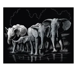 Kratzbild "Elefanten"