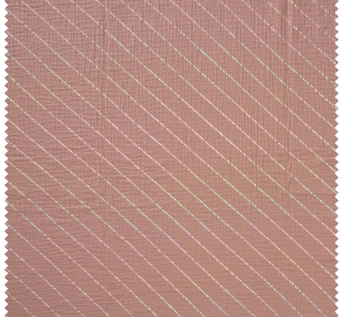 Krinkel-Musselin Baumwoll-Stoff mit Hot-Foil Effekt "Streifen"