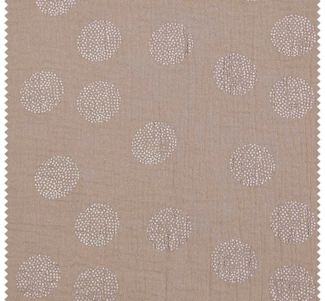 Krinkel-Musselin Baumwoll-Stoff mit Metallic-Effekt "Sakura Blossom Taupe"