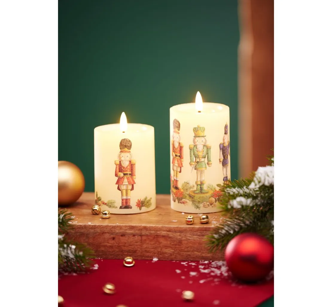 LED-Echtwachskerze "12,5 x 7,5 cm", mit Timer