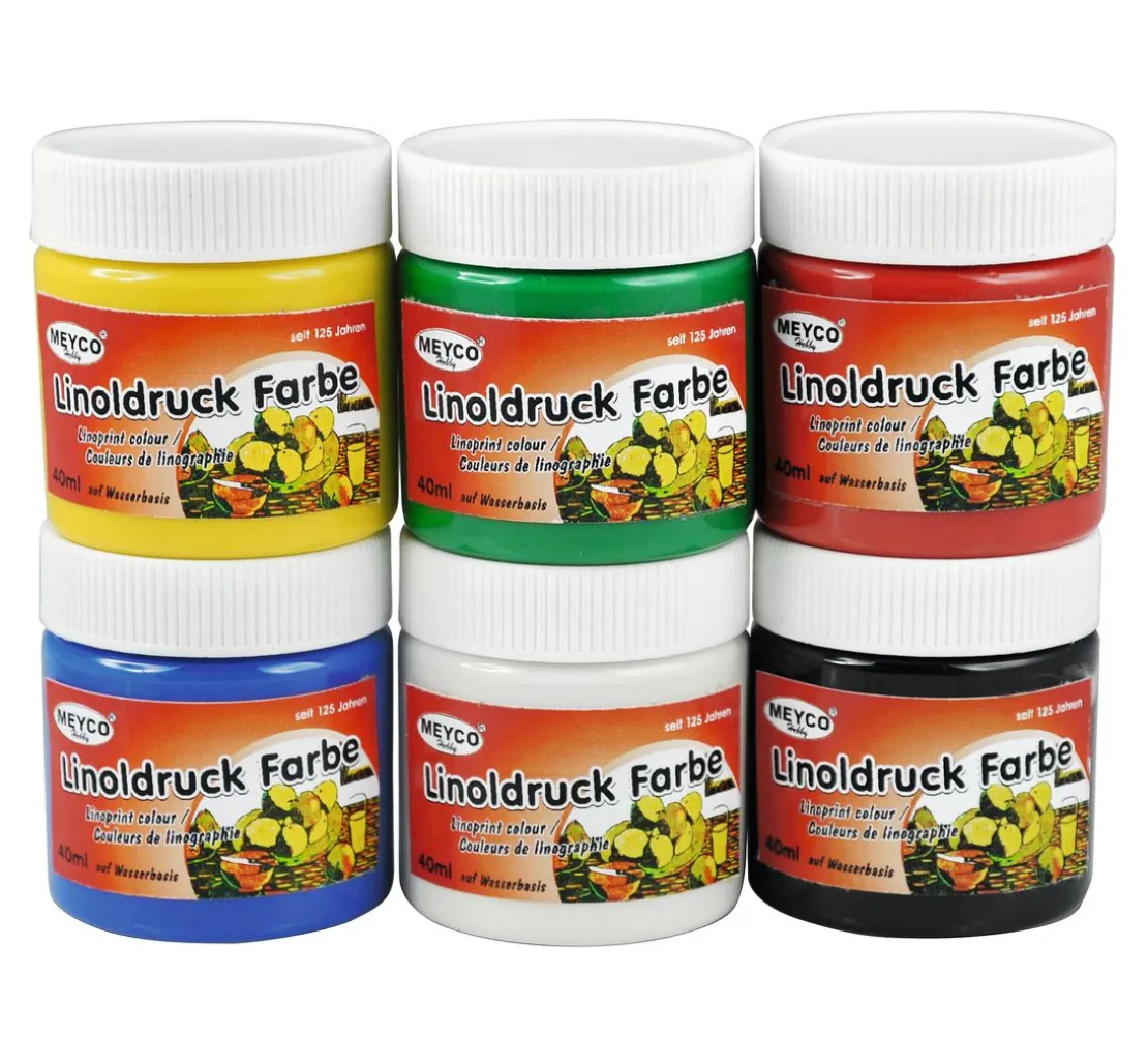 Linoldruckfarben, 6er-Set