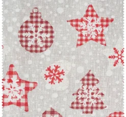 Motiv-Stoff Leinenoptik "Country Christmas"