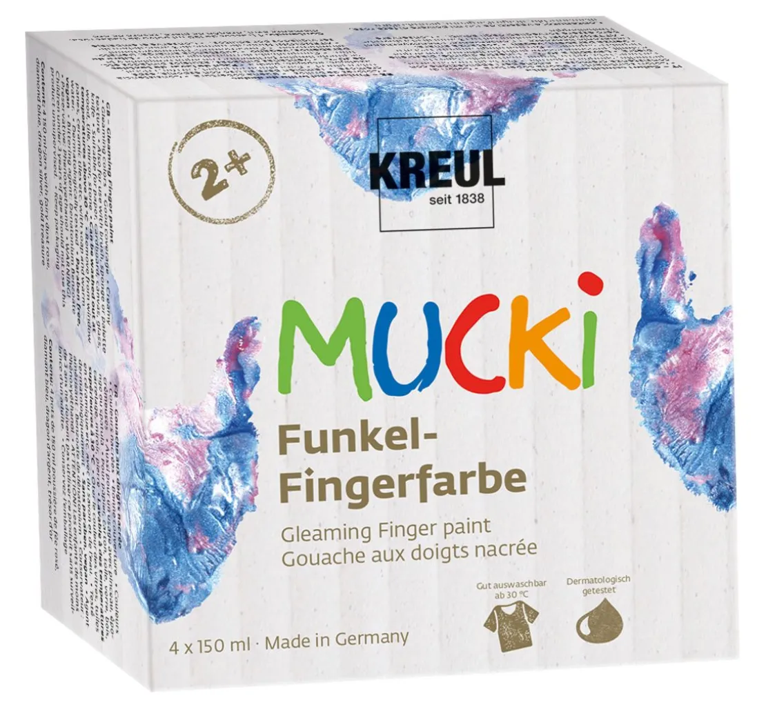 MUCKI Funkel-Fingerfarbe, 4er-Set