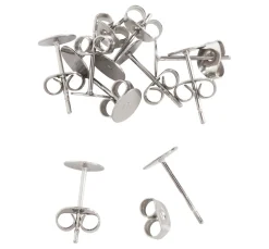 Ohrstecker Edelstahl, 6 mm Platte