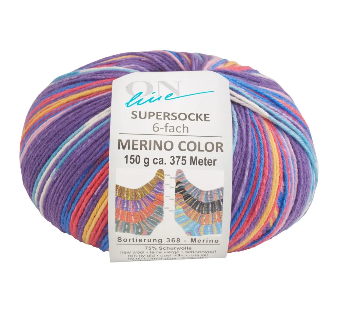 ONline Wolle "Supersocke Merino Color, Sortierung 368"