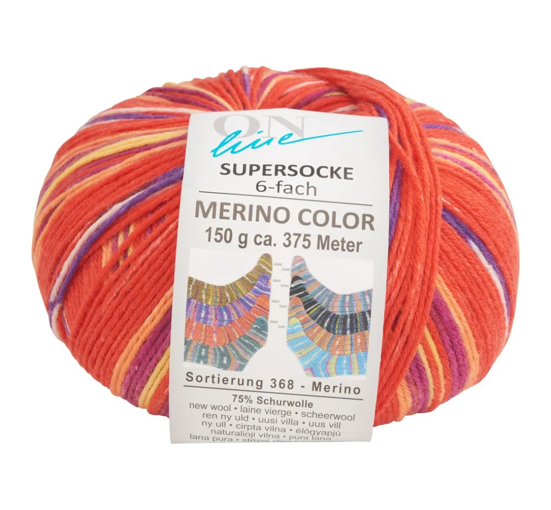 ONline Wolle "Supersocke Merino Color, Sortierung 368"