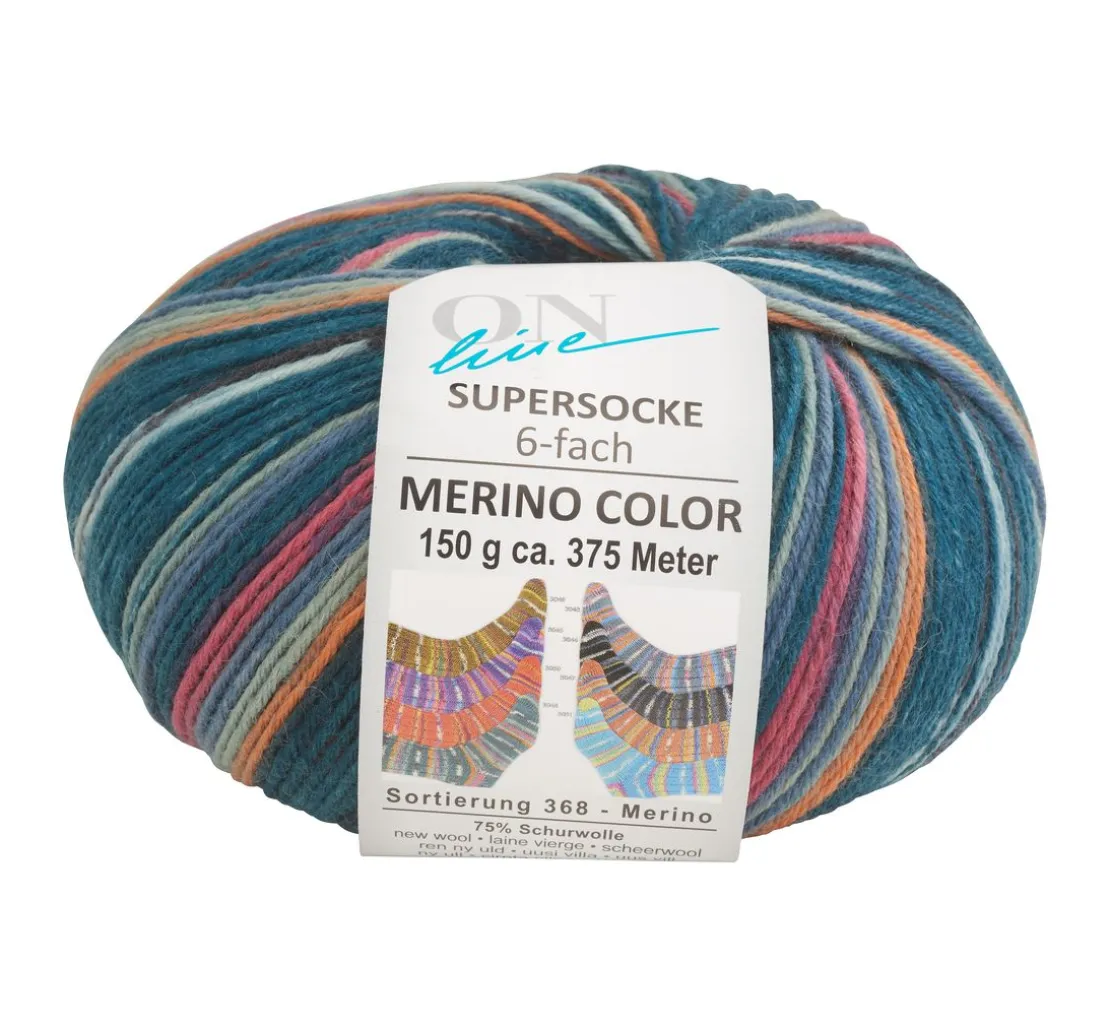 ONline Wolle "Supersocke Merino Color, Sortierung 368"