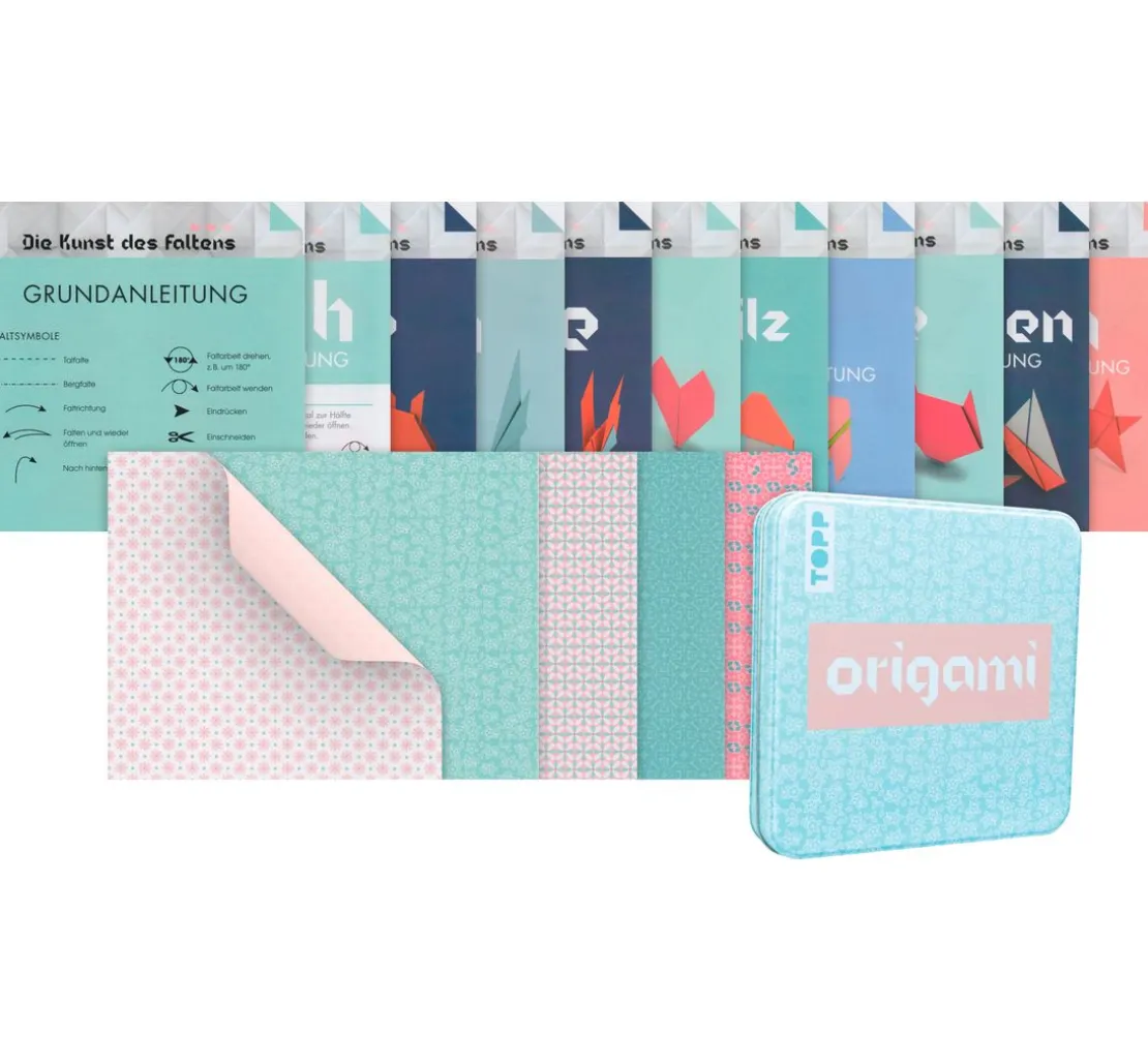 Origami Faltblätter "Floral" mit Designdose