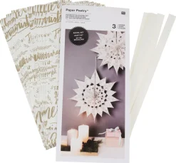 Papiertüten Sterne-Set "Merry Christmas", groß, Weiß