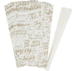 Papiertüten Sterne-Set "Merry Christmas", groß, Weiß