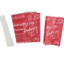 Papiertüten Sterne-Set "Merry Christmas", klein, Rot