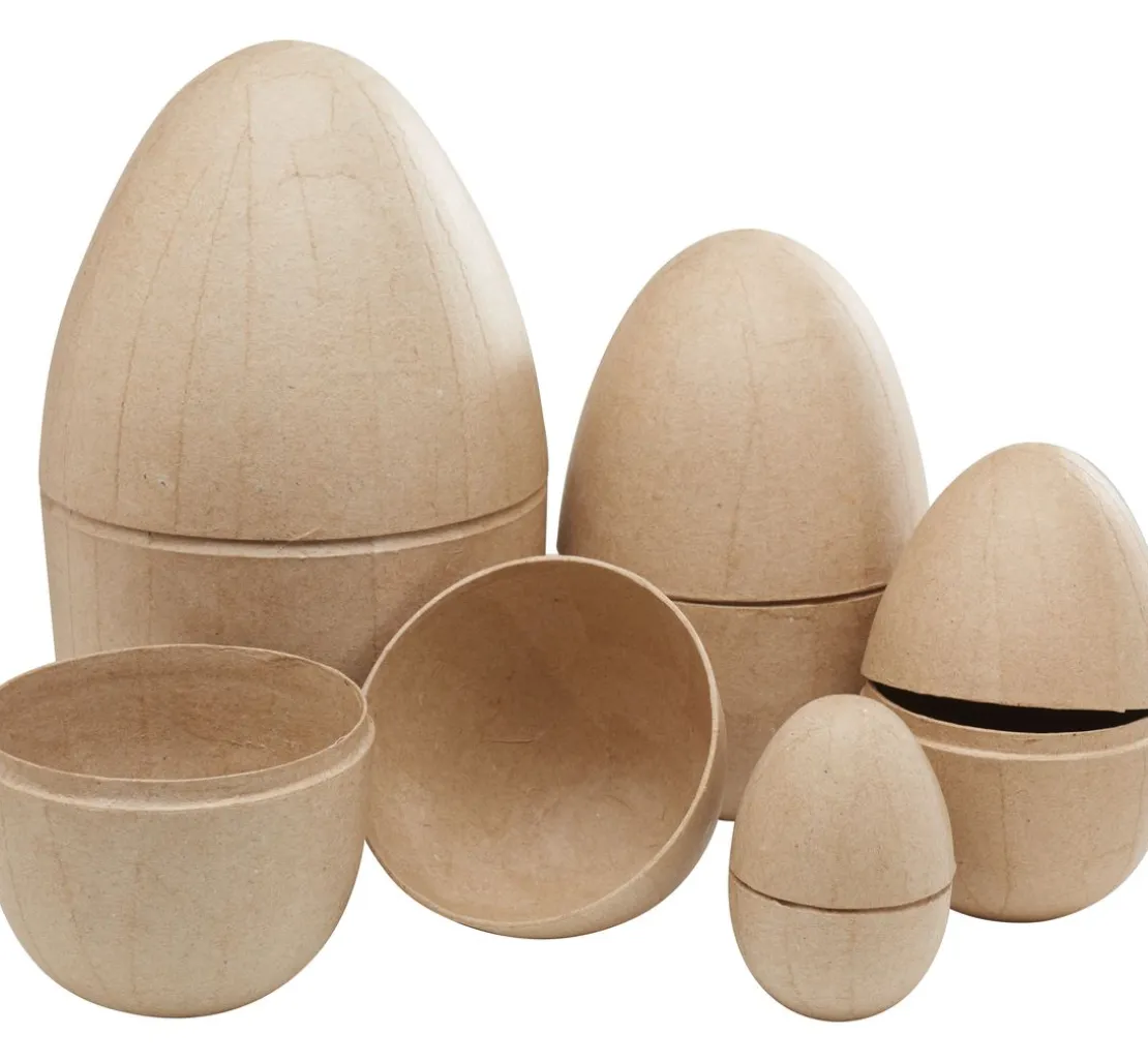 Pappmaché-Eier, teilbar, 5-er Set
