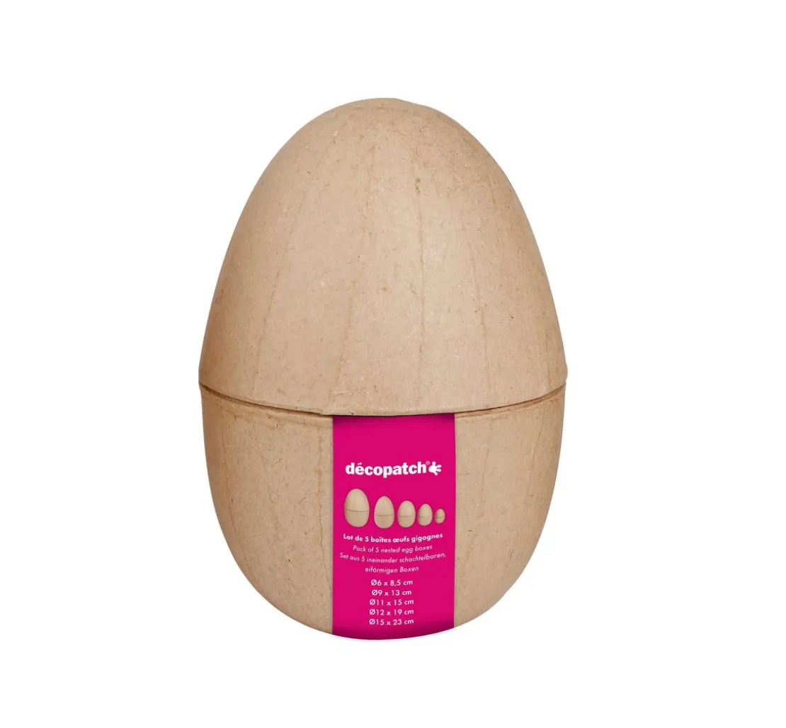 Pappmaché-Eier, teilbar, 5-er Set