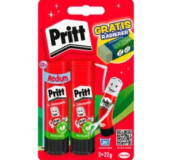 Pritt Klebestifte 2x 22 g, plus Radierer