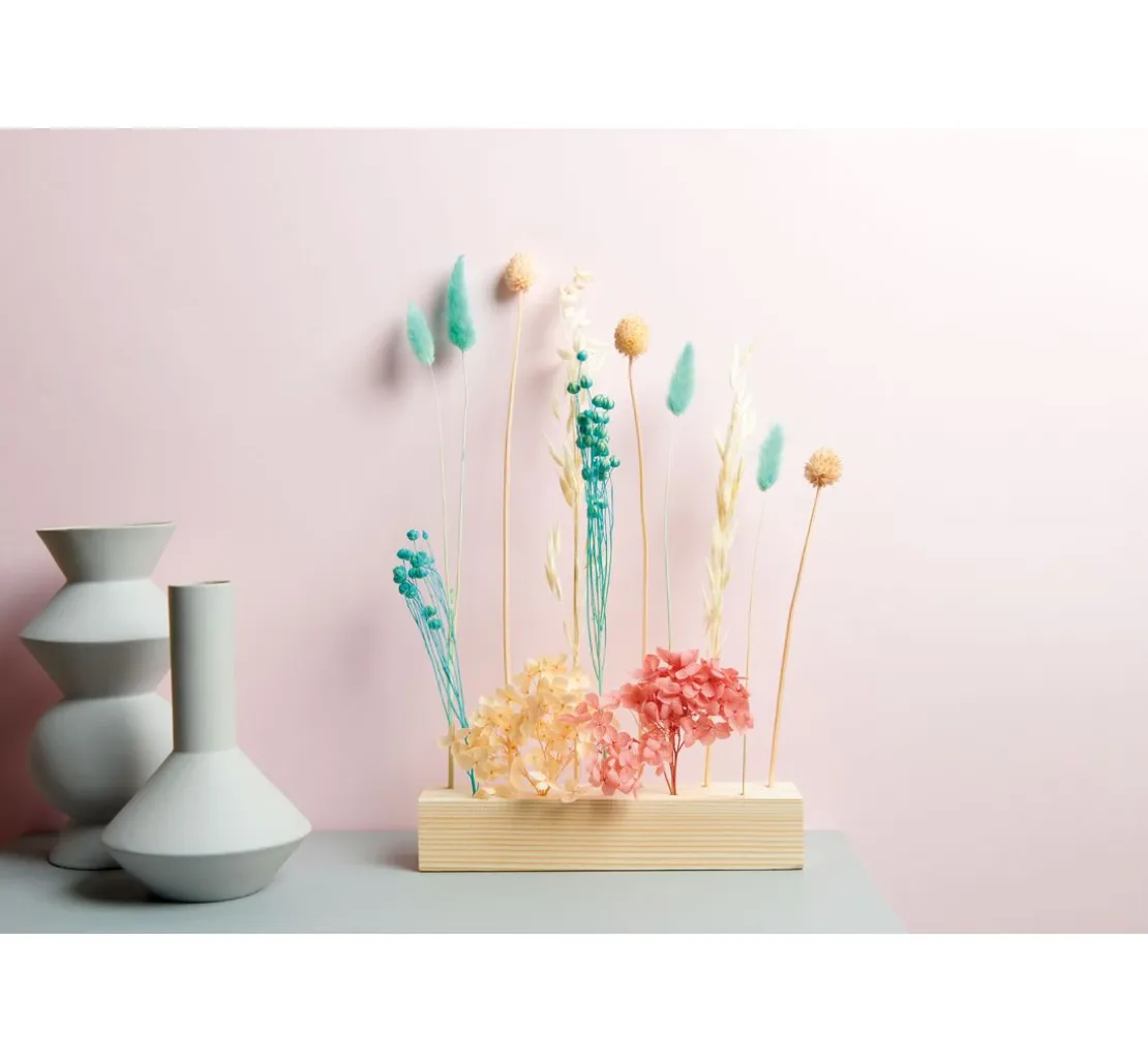 Rico Design Holzständer für Trockenblumen, 21 x 4 x 5 cm