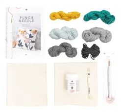 Rico Design Punch Needle Set "Kissen Blumen"