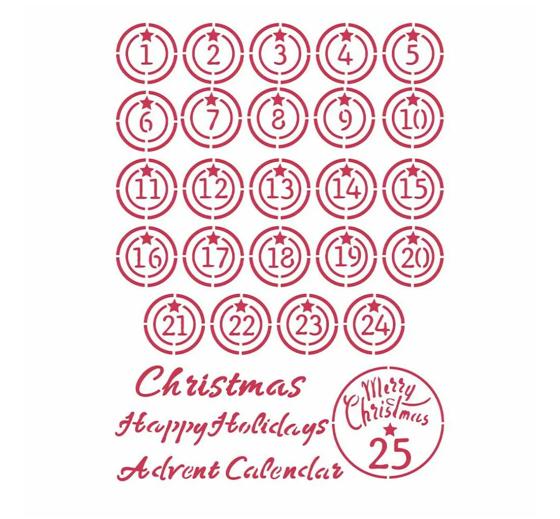 Schablone "Adventszahlen"