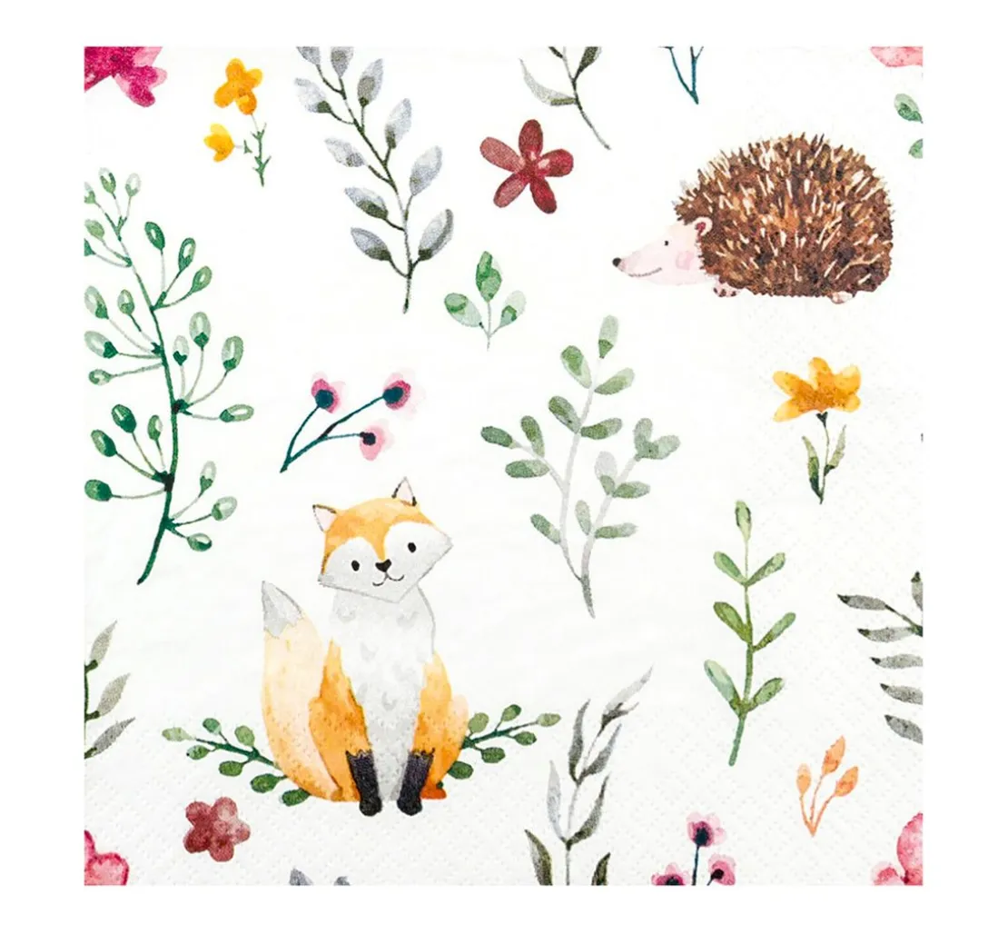 Serviette "Fuchs und Igel"
