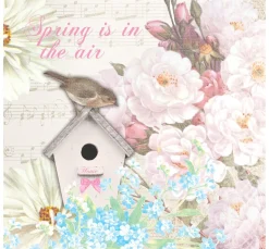 Serviette "Romantic Birdhouse"