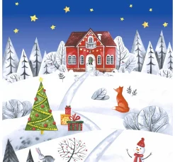Serviette "Weihnachten im Dorf"