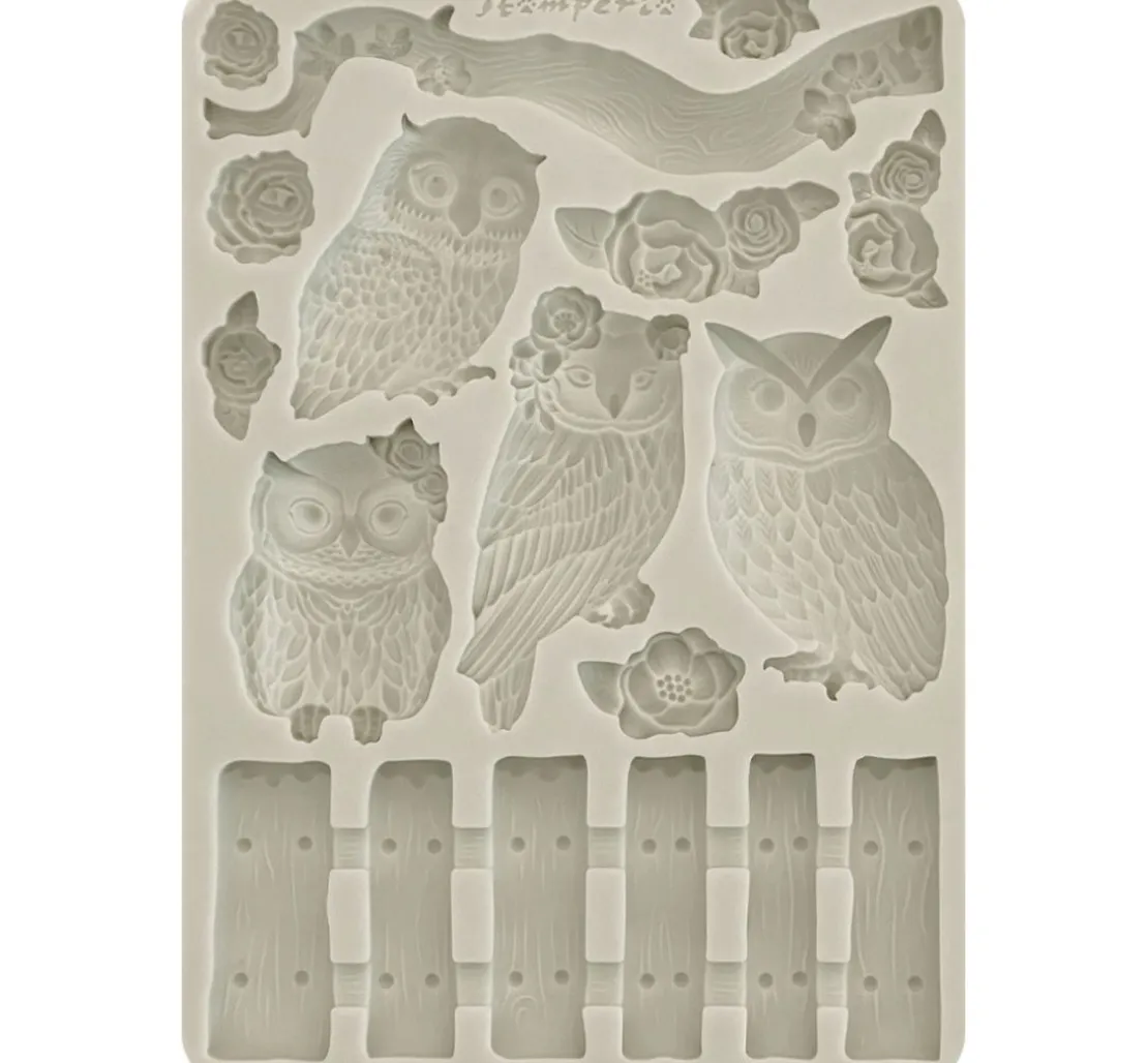 Silikonform A5 "The Owl's House - Owls and Branch"