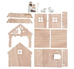 VBS Holz-Steckmotiv "Krippe mit Figuren"