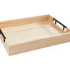 VBS Holz-Tablett "Rustika" mit Metallgriffen