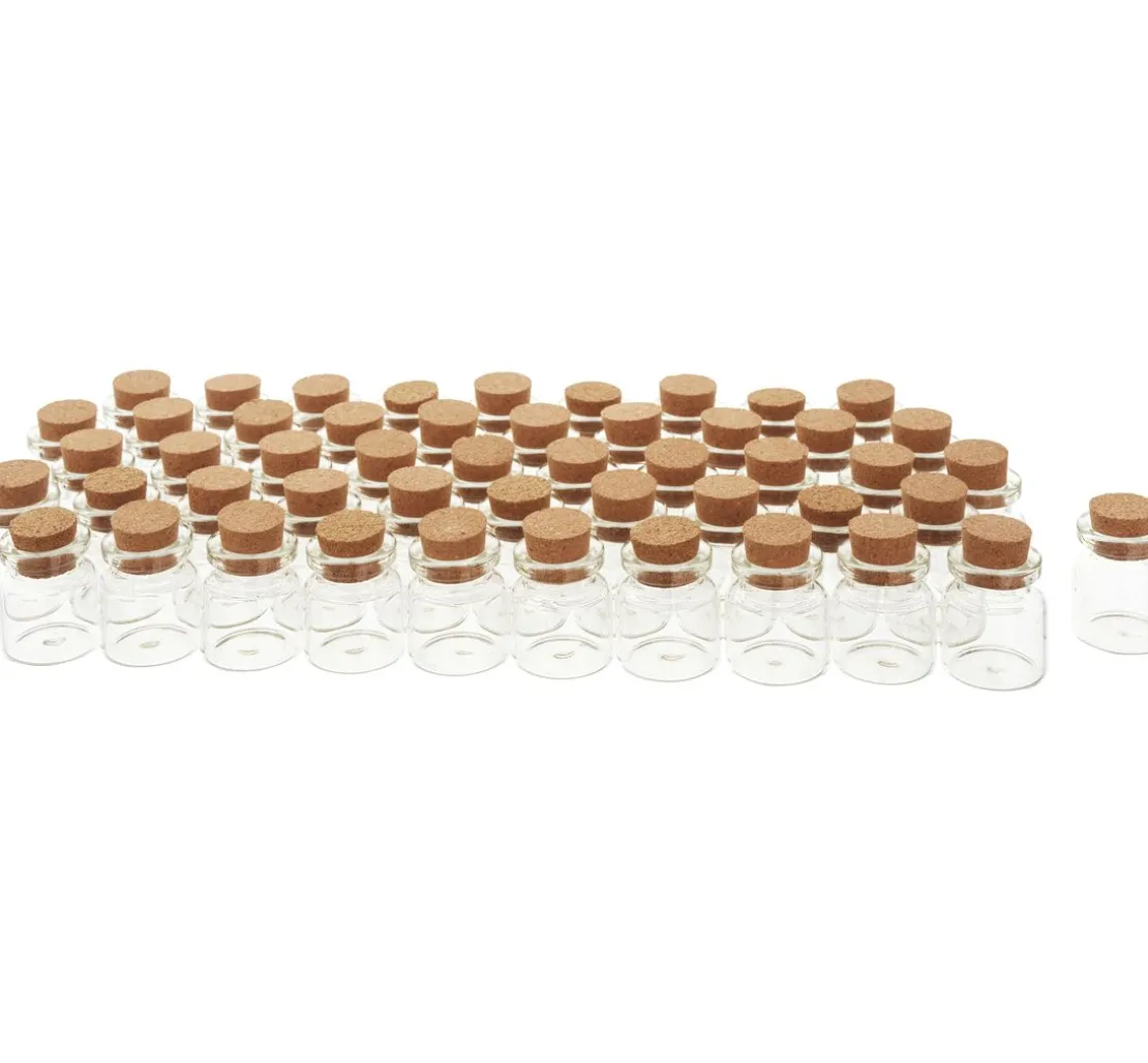 VBS XXL Mini Gläschen mit Korken, 50 Stück
